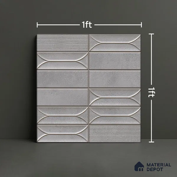 Faux Subway  Tile TL 07239 B Boat 1006 1 ft x 1 ft Ceramic Glossy Finish - 9 mm  | 2 mm Spacer is Mandatory | Please Expect a Slight Variation of Pattern (Sample)